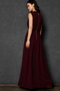 Ted Baker SAFFROM Origami Folded Maxi Dress Maroon