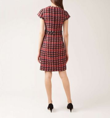 Hobbs Angeline Tweed Dress Red Multi