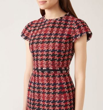 Hobbs Angeline Tweed Dress Red Multi