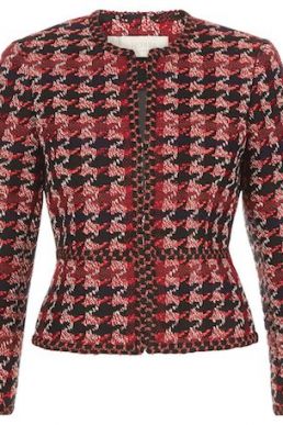 Hobbs Angeline Tweed Jacket Red Multi