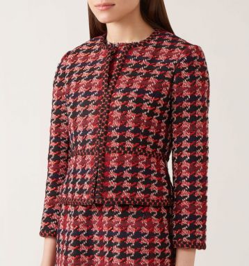 Hobbs Angeline Tweed Jacket Red Multi