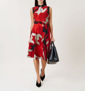 Hobbs Kelsie Print Dress Red Multi