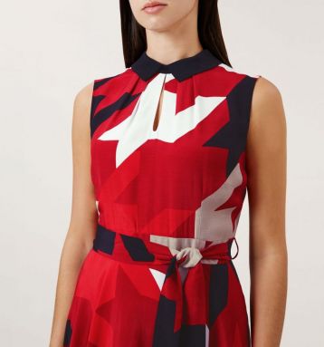 Hobbs Kelsie Print Dress Red Multi