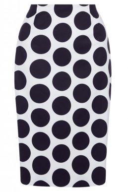 Hobbs Lorna Spot Skirt Navy White