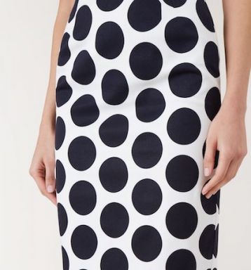 Hobbs Lorna Spot Skirt Navy White