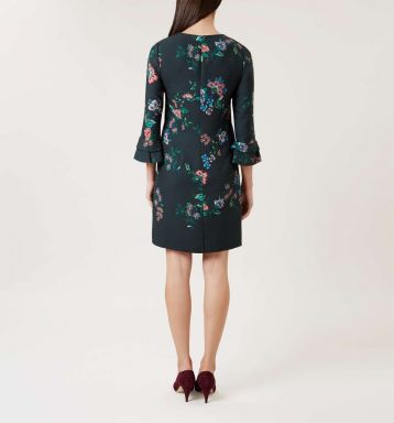 Hobbs Frieda Floral Sleeve Dress Green Multi