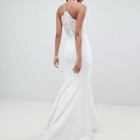 Jarlo tall cami strap maxi dress on sale with button back detail in blue