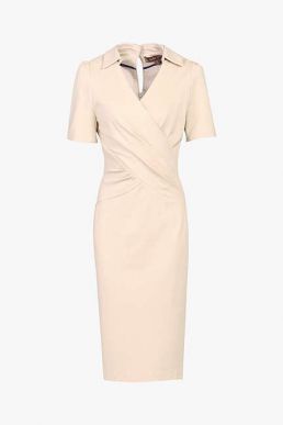 Jolie Moi Cross Front Dress Beige Nude