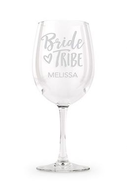 Large Personalised Wine Glass Bride Tribe
