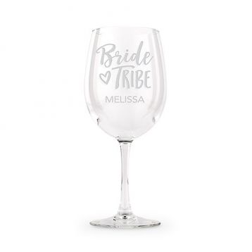 Large Personalised Wine Glass Bride Tribe