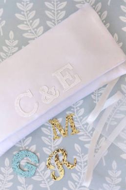 Emma Gordon Bride And Groom Monogram Bridal Clutch Ivory