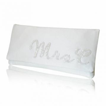 Emma Gordon Mrs Initial Bridal Wedding Day Clutch Ivory