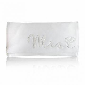 Emma Gordon Mrs Initial Bridal Wedding Day Clutch Ivory