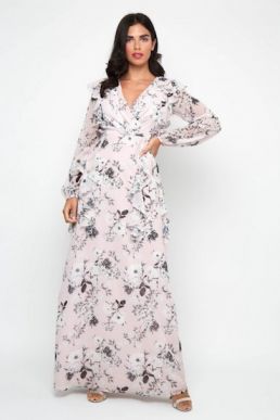 TFNC Shanice Pink Floral Maxi Dress Blush Multi