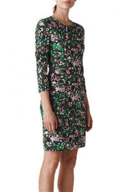 Whistles Adelaide Print Silk Blend Dress Multi Green