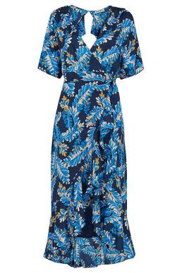 Whistles Josephine Print Wrap Dress Blue Multi