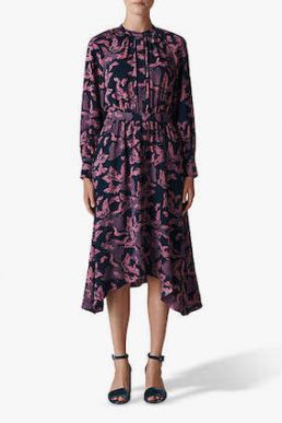 Whistles Papillion Print Shirt Dress Pink Multi