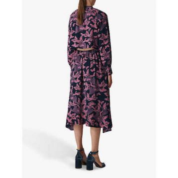 Whistles Papillion Print Shirt Dress Pink Multi