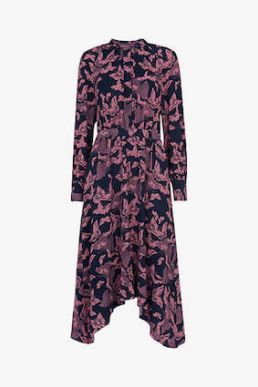 Whistles Papillion Print Shirt Dress Pink Multi