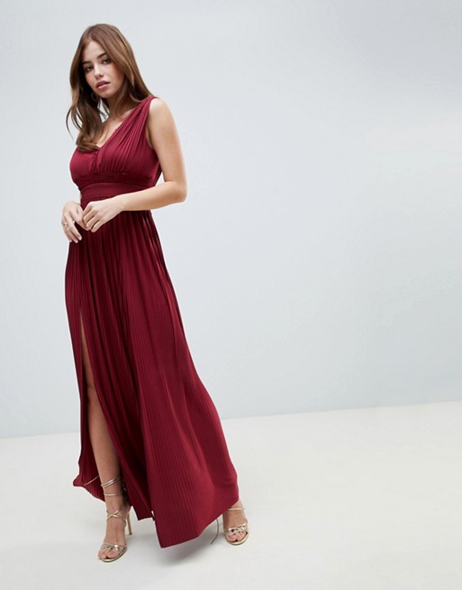 Asos pleated maxi dress on sale