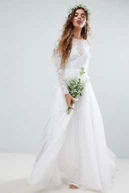 ASOS EDITION Embroidered Bodice Wedding Maxi Dress Ivory