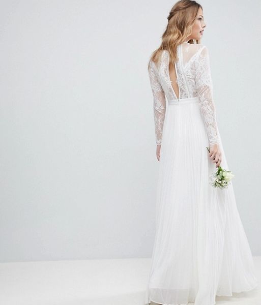 Long Sleeve Lace Bodice Dress