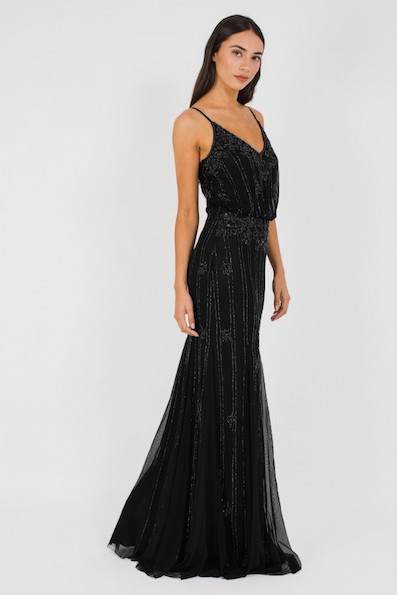 Lace and beads maxi dress on sale