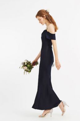 Oasis Amy Slinky Cowl Neck Maxi Navy