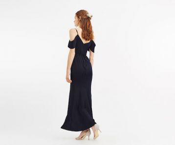 Oasis Amy Slinky Cowl Neck Maxi Navy