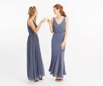 Oasis Slinky Bow Maxi Bridesmaid Dress Mid Grey