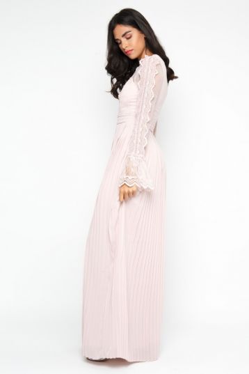 TFNC Isaliya Lace Maxi Bridesmaid Dress Pink Blush
