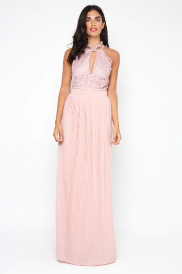 TFNC Madison Pearl Pink Maxi Bridesmaid Dress Blush