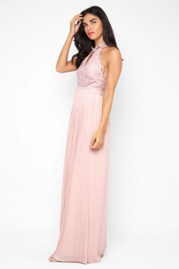 TFNC Madison Pearl Pink Maxi Bridesmaid Dress Blush