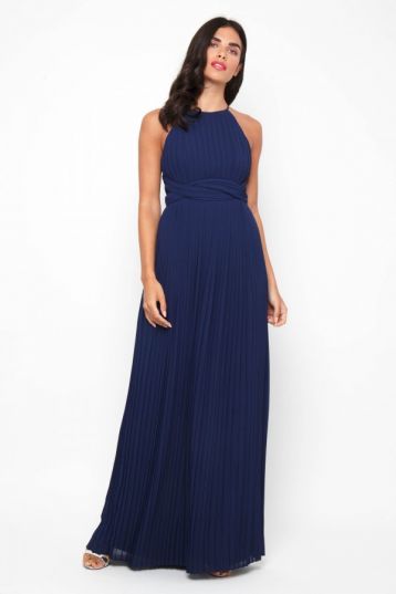 TFNC Polina Navy Maxi Bridesmaid Dress Blue