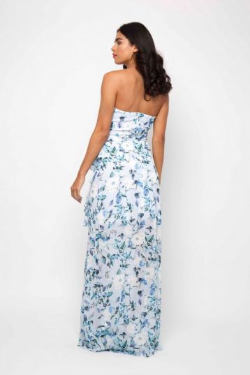 TFNC Sharai Floral Maxi Dress Blue White