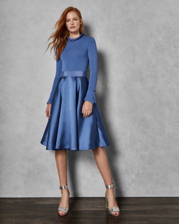 Ted Baker ZADI Frill Cuff Dress Blue