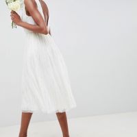 white midi bridesmaid dress