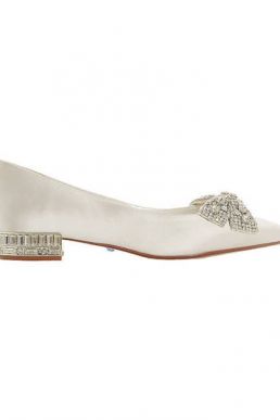 Dune Bridal Collection Bow Tie Ballet Pumps Ivory