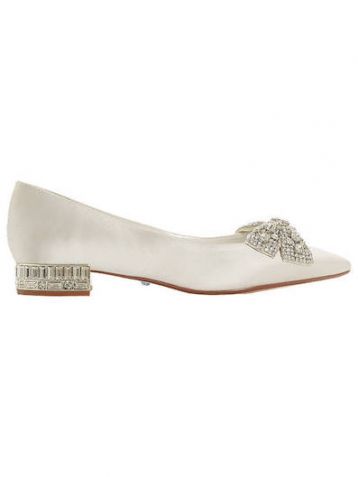 Dune Bridal Collection Bow Tie Ballet Pumps Ivory