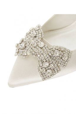 Dune Bridal Collection Bow Tie Ballet Pumps Ivory