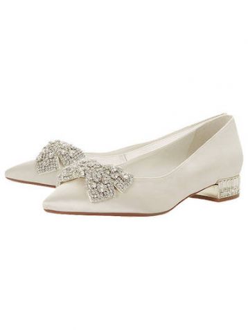Dune Bridal Collection Bow Tie Ballet Pumps Ivory