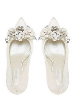 Dune Bridal Collection Brydee Flower Garden Court Shoes Ivory