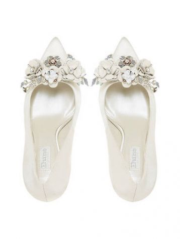 Dune Bridal Collection Brydee Flower Garden Court Shoes Ivory