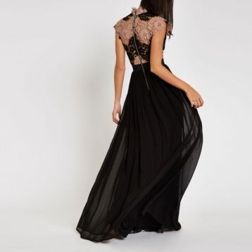 ​Forever Unique black lace maxi dress black