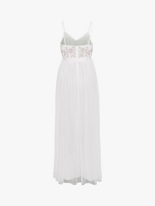 French Connection Genoa Embroidered Maxi Wedding Dress, White ...