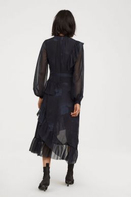 H&M Flounced Dress blue black
