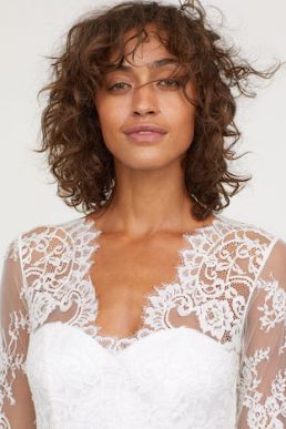 H&M Long lace sleeve wedding dress Ivory