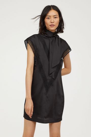 H&M Dress with lace Black