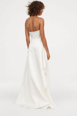 H&M Long bandeau wedding dress Ivory