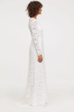 H&M Long lace sleeve wedding bridal dress Ivory